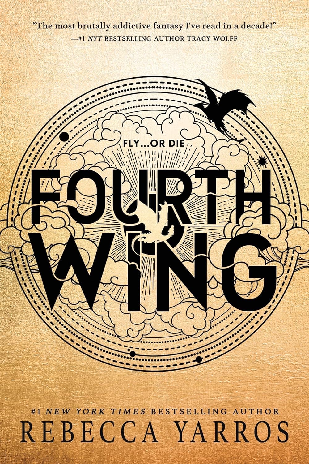 Book cover of Fourth Wing by Rebecca Yarros