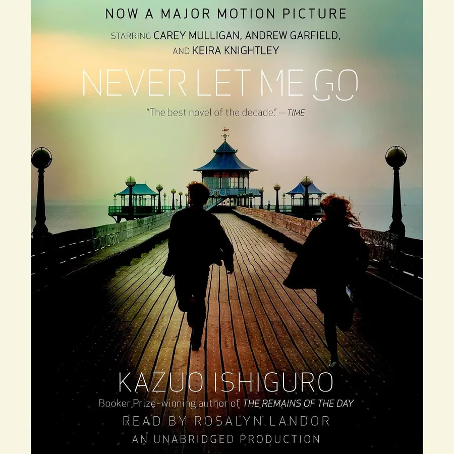 Never Let Me Go by Kazuo Ishiguro audiobook cover