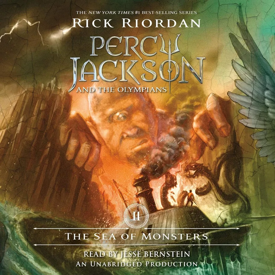 Percy Jackson and the Olympians, Book Two: The Sea of Monsters by Rick Riordan audiobook cover