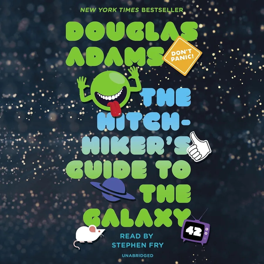 The Hitchhiker's Guide to the Galaxy by Douglas Adams audiobook cover