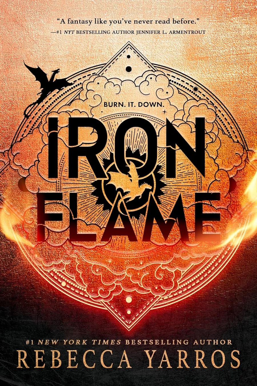 Iron Flame by Rebecca Yarros book cover for the Book of the Day romantasy book review