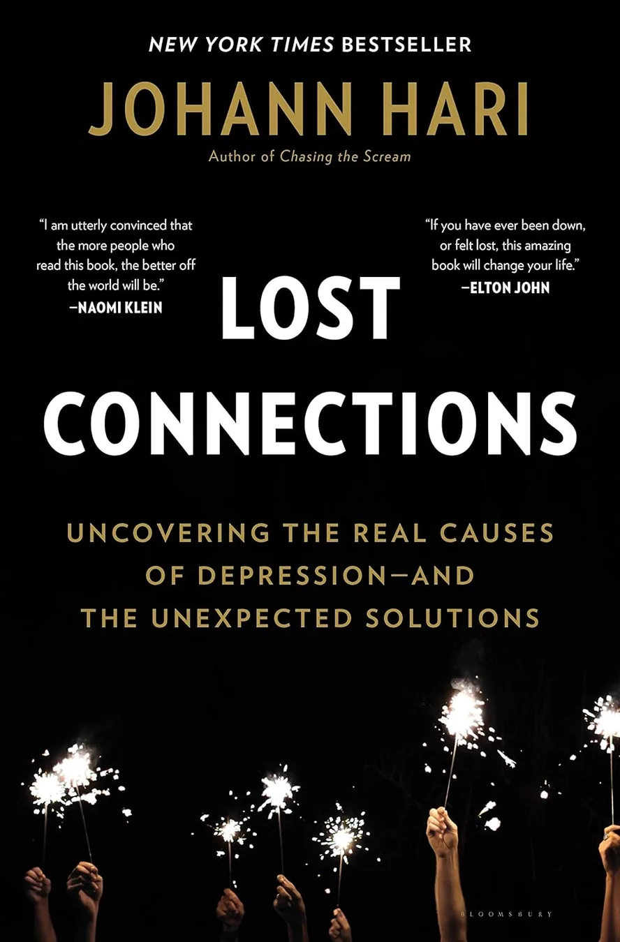 Lost Connections by Johann Hari book cover for the Book of the Day mental health book review
