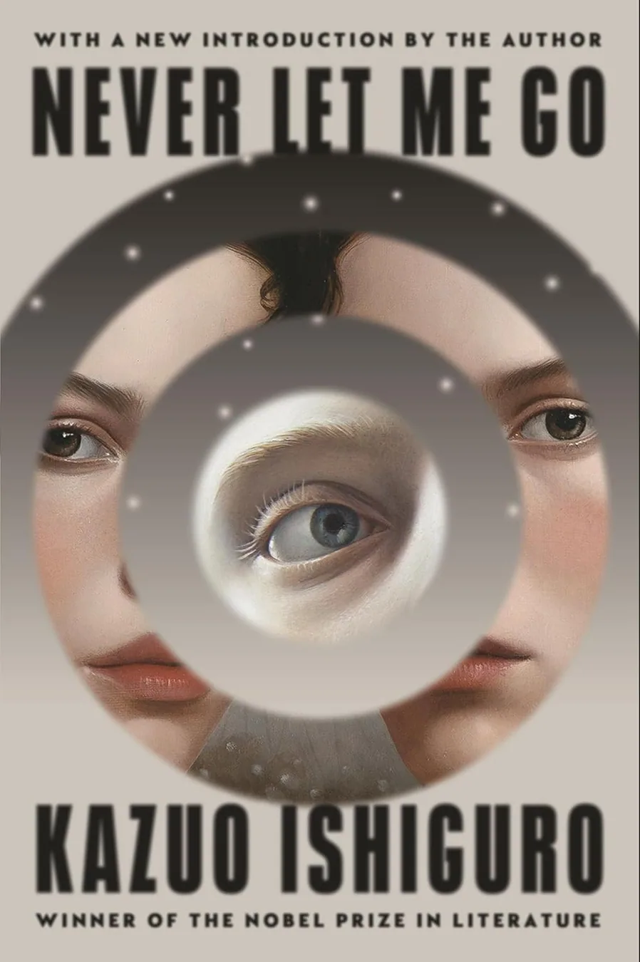 Never Let Me Go by Kazuo Ishiguro book cover for the Book of the Day dystopian book review