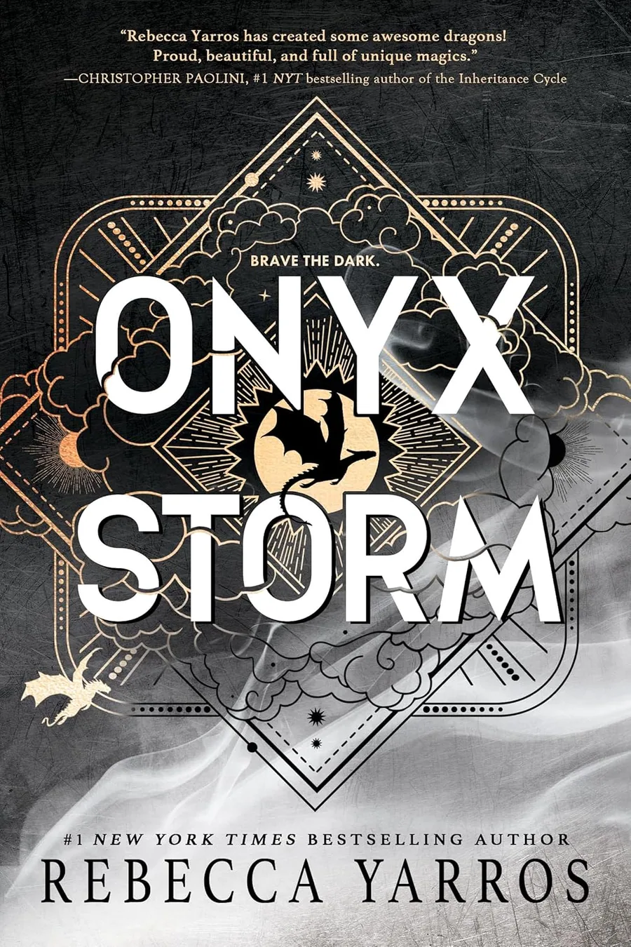 Onyx Storm by Rebecca Yarros book cover for the Book of the Day romantasy book review
