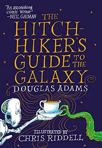 Book cover of The Hitchhiker's Guide to the Galaxy by Douglas Adams