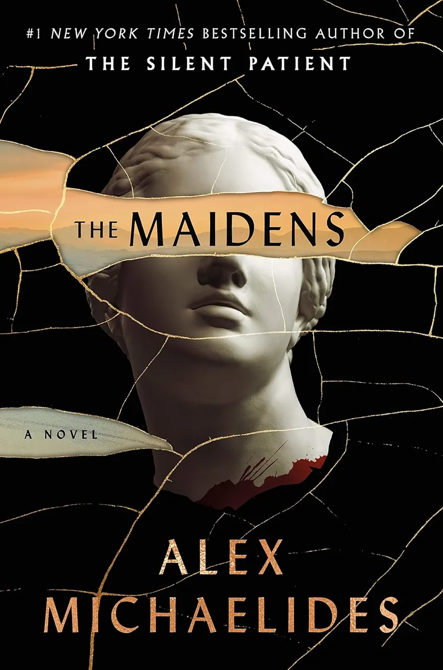 The Maidens by Alex Michaelides book cover for the Book of the Day thriller book review