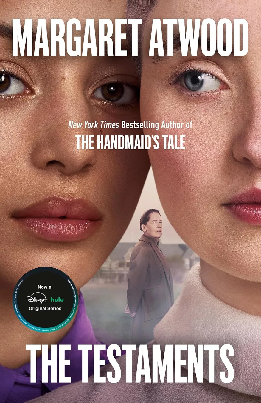 The Testaments by Margaret Atwood book cover for the Book of the Day dystopian book review