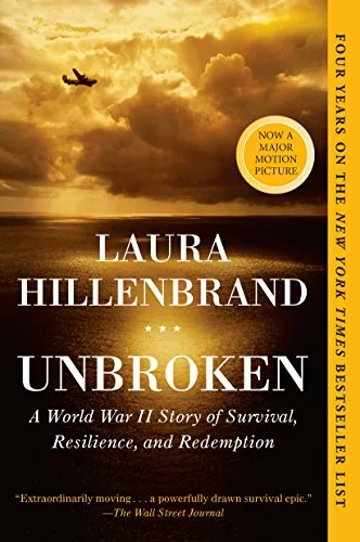 Unbroken by Laura Hillenbrand book cover for the Book of the Day biography book review