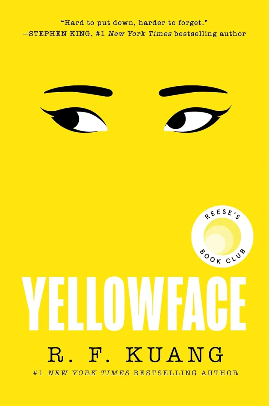 Yellowface by R. F. Kuang book cover for the Book of the Day thriller book review